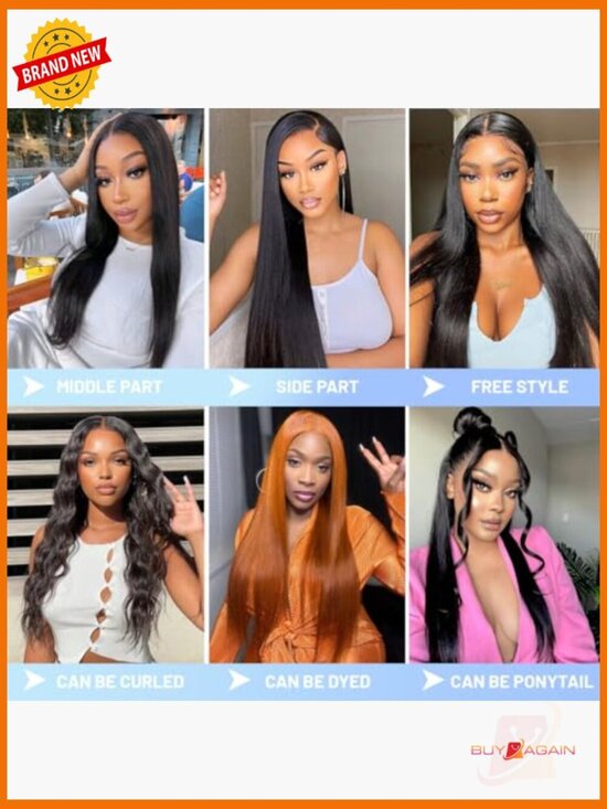 Glueless Human Hair Wig 5x5 HD Lace Closure 200% Density Straight Pre Cut